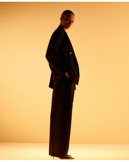 Mango Black Wool Blend Suit Pants