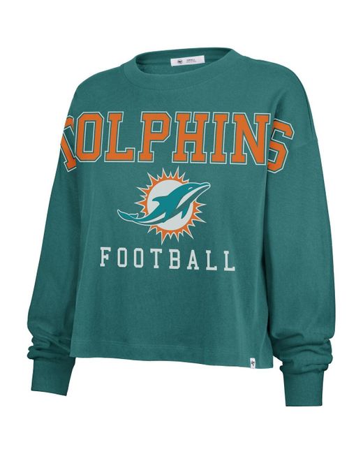 '47 Green Miami Dolphins Outreach City Oversized Long Sleeve T-shirt