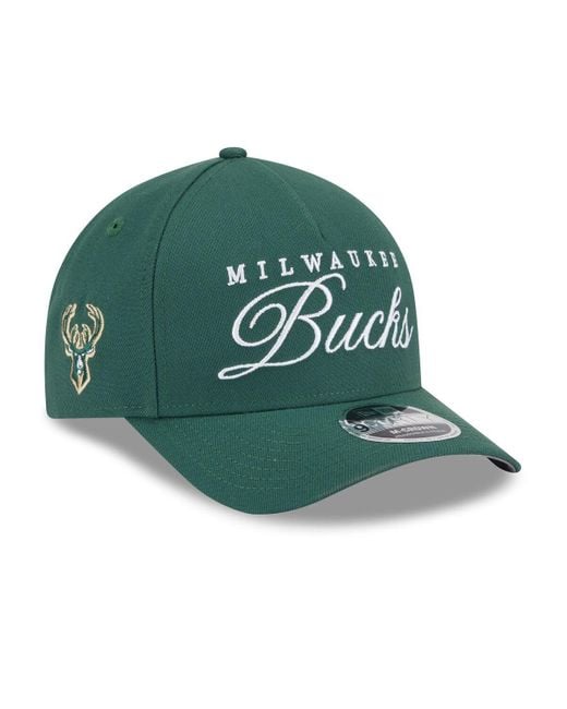 KTZ Green Milwaukee Bucks 2025 Nba Draft M-crown A-frame 9forty Adjustable Hat for men