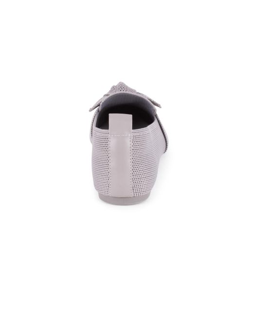 Tahari Gray Venice Knit Slip-on Flats
