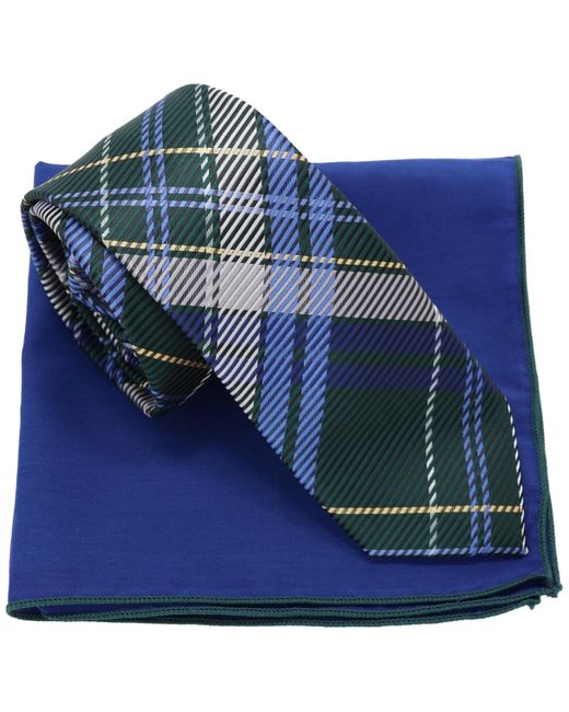 Ben Sherman Blue Â 2-piece Tie And Solid Pocket Square Half Box Set for men