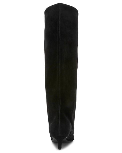 Steve Madden Black Luca Slouchy Kitten Heel Dress Boots Regular Wide Calf