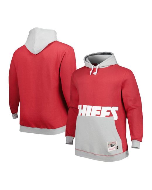 Mitchell & Ness Red, Gray Kansas City Chiefs Big And Tall Big Face Pullover Hoodie for Men Lyst