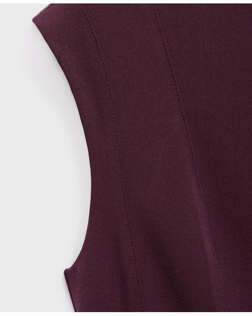 Mango Purple Seams Detail A-line Dress