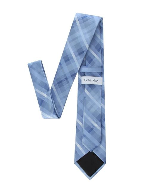 Calvin Klein Blue Drogo Plaid Pattern Tie for men