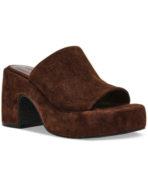 Steve Madden Women's Brown Shanton Platform Slide Sandals