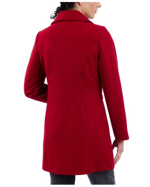 Anne Klein Red Double-breasted Peacoat
