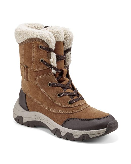 Easy Spirit Norte Round Toe Cold Weather Booties in Brown Lyst
