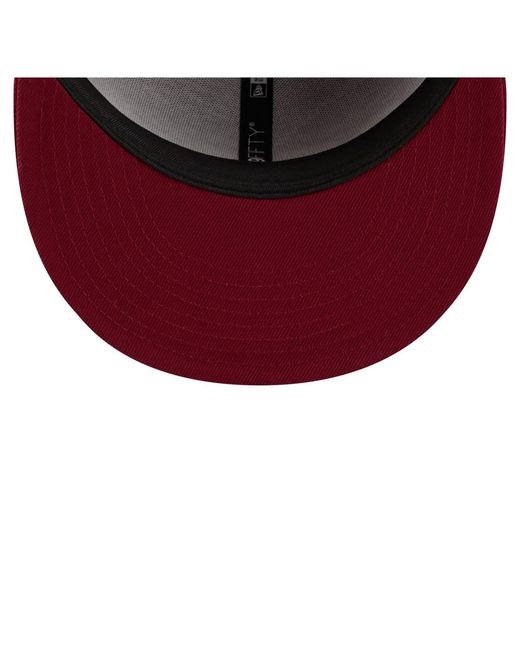 KTZ Red Washington Commanders Core Team Script 9fifty Snapback Hat for men