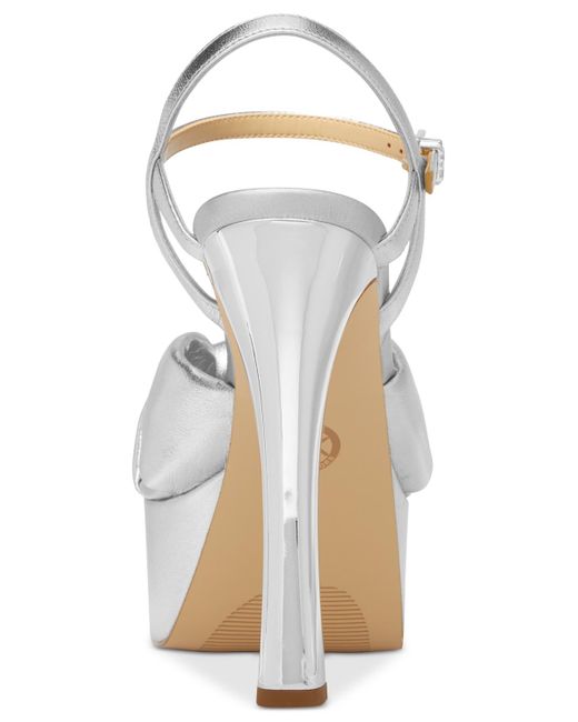 Michael Kors White Michael Elena Ankle-strap Platform Dress Sandals
