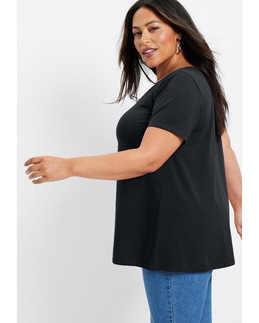 June + Vie Black June + Vie Plus Size June + Vie Short-sleeve Swing One + Only Tee