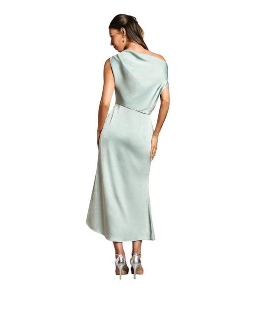 Oasis Green Satin Bridesmaid Midi Dress