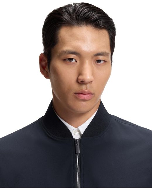 Boss Blue Boss By Micro-patterned Stretch Slim-fit Jacket for men