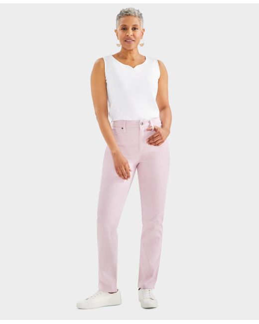 Style & Co. White High Rise Straight-leg Jeans
