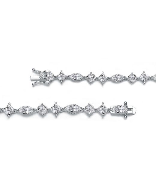 Genevive Jewelry White Sterling Silver Gold Plated