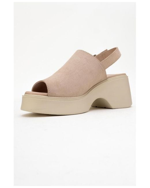 Forever & Always Shoes Natural Power Leather Platform Wedge Sandals ()
