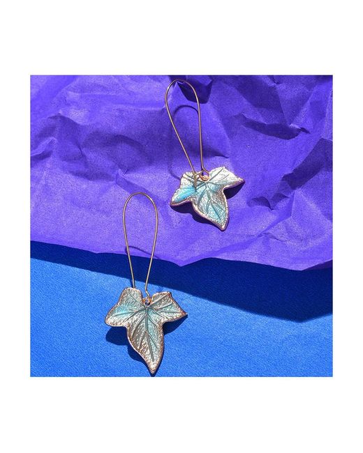SOH Blue Leaf Drop Earrings
