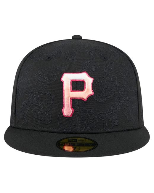 KTZ Black Pittsburgh Pirates Tonal Koi 59fifty Fitted Hat for men