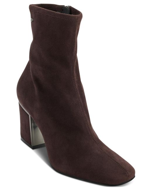 DKNY Brown Cavale Stretch Booties
