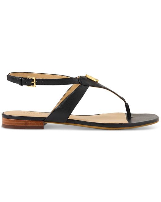Ralph Lauren Everly Thong Flat Sandals in Metallic | Lyst