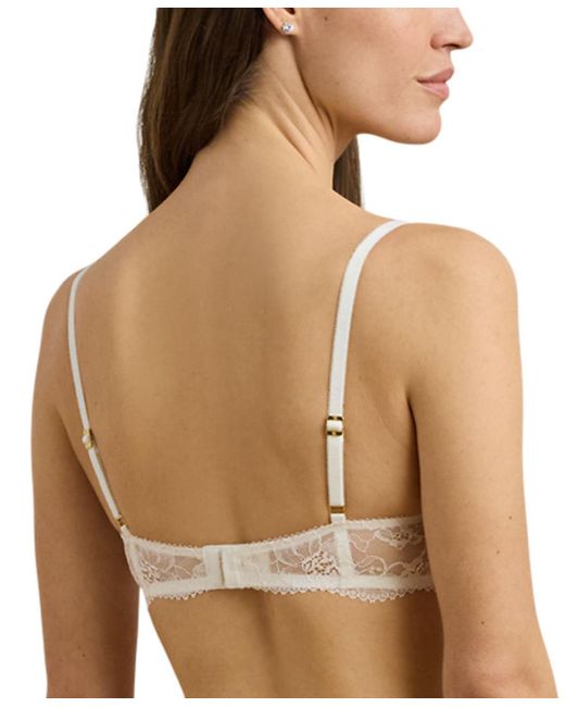 Ralph Lauren Brown Unlined Lace Full Coverage Bra 4l0026