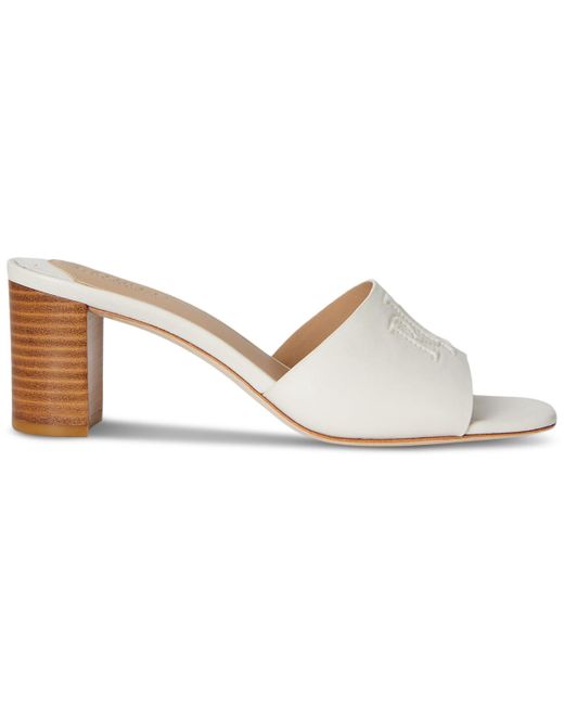 Ralph Lauren Everly Block-heel Dress Sandals in White | Lyst