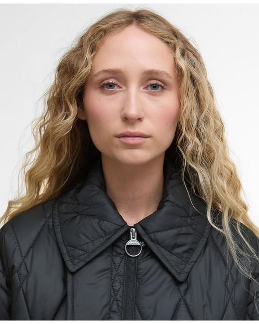 Barbour Black Bernadette Collared Quilted Jacket