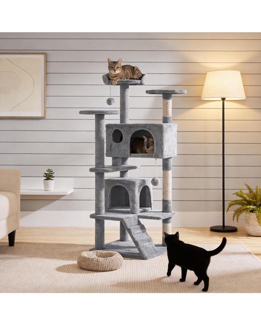 Aronkl White Multi-level Cat Tree Tower