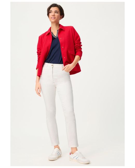 Olsen White Cropped Slim Pant