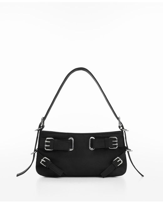 Mango Buckles Shoulder Bag in Black Lyst