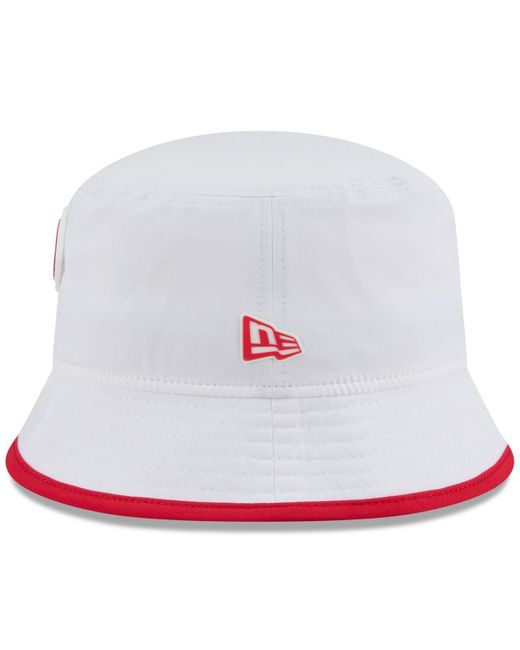 KTZ White Kansas City Chiefs 2025 Nfl Training Camp Stretch Bucket Hat for men