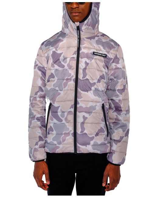 Members Only Gray Solid Packable Down Jacket for men