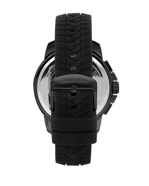 Maserati Black Chronograph Silicone Watch for men