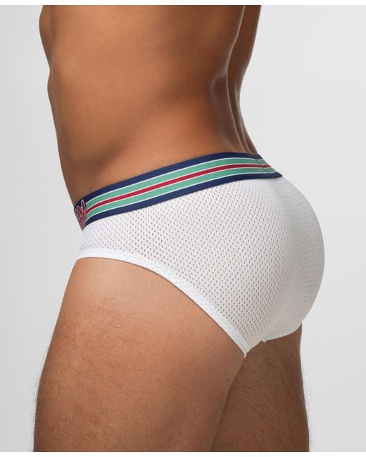 Rounderbum Blue Varsity Package Brief for men