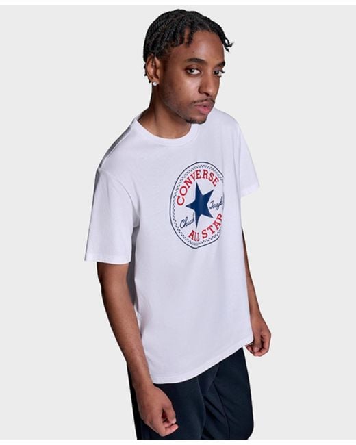 Converse White Standard Fit Patch T-shirt for men