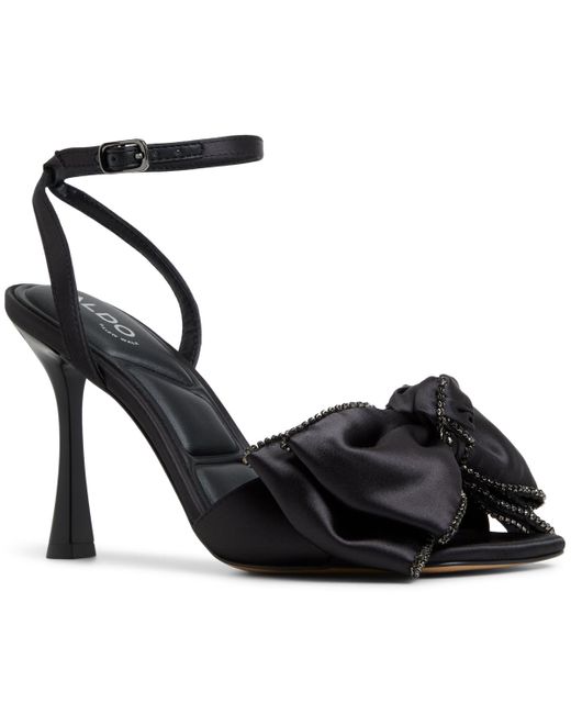 ALDO Black Tinsel Two-piece Square Toe Dress Sandals