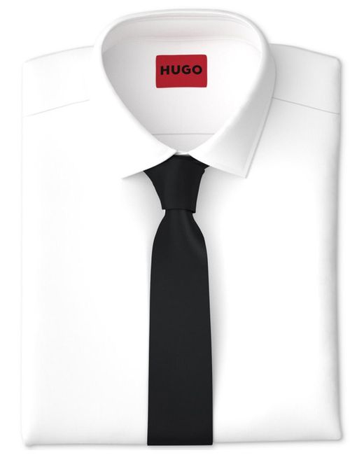 HUGO White By Boss Skinny Silk Tie for men