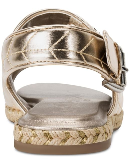 Karl Lagerfeld Metallic Charlay Almond Toe Flat Sandals