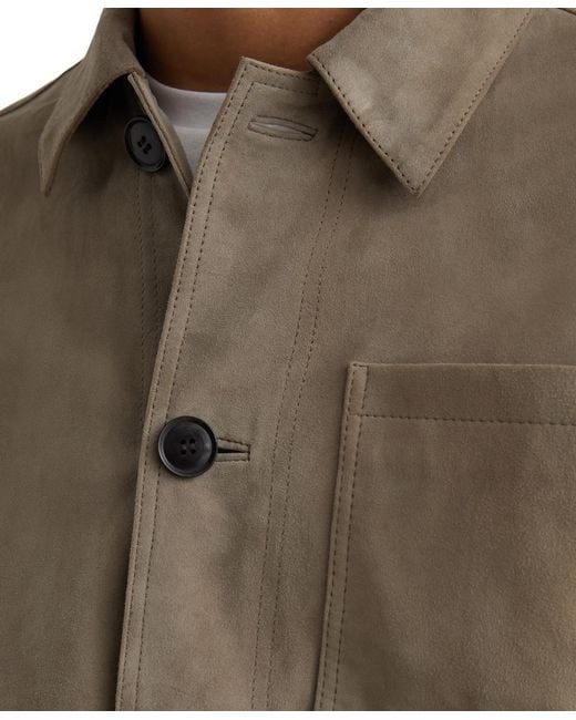 Reiss Brown Suede Patch-pocket Worker Jacket for men