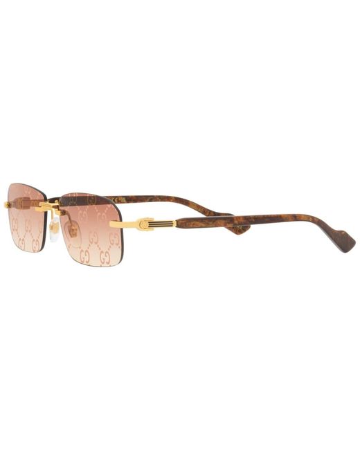 Gucci White Rectangular-frame Metal Sunglasses for men