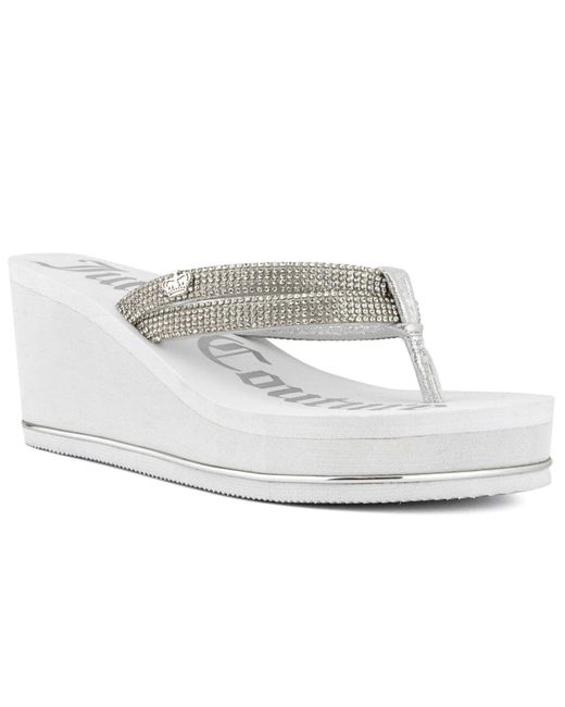 Juicy Couture Unwind Wedge Sandal in White Lyst