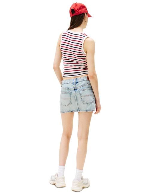 Tommy Hilfiger Blue Essential Ribbed Striped Tank Top