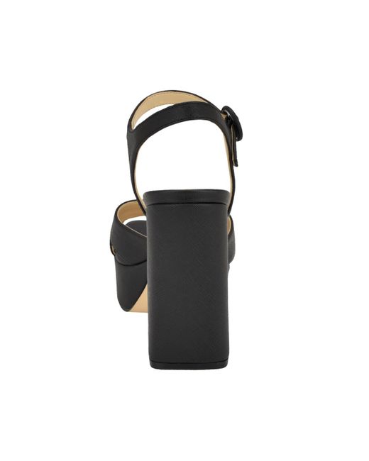 Guess Black Vallenn Platform Block Heel Dress Sandals