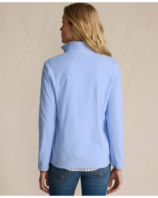 Lands' End Blue Plus Size Anyweather Fleece Full Zip Jacket