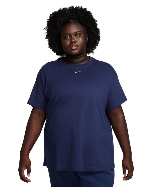 Nike Blue Plus Size Active Sportswear Essential Logo T-shirt