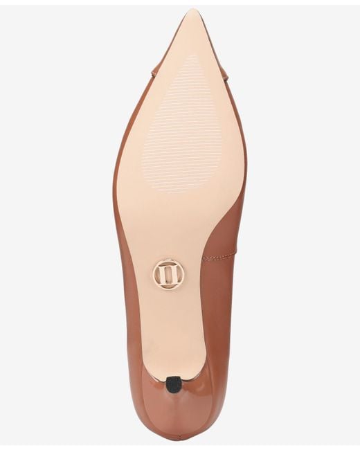 THINGS II COME Brown Jacey Luxurious Pointed-toe Kitten Heel Pumps