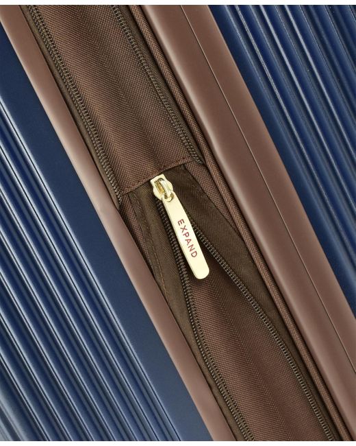 London Fog Blue Brentwood Iv 20" Expandable Spinner Carry-on Hardside