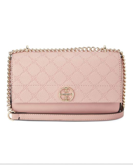 Nine West Cotton Kyelle Convertible Crossbody Flap in Pink | Lyst