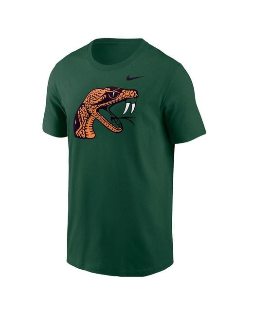 Nike Green Florida A M Rattlers Primary Logo T-shirt for men