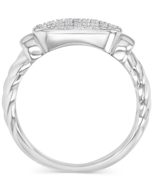 Macy's Gray Cubic Zirconia Rectangular Cluster Twist Rope Statement Ring